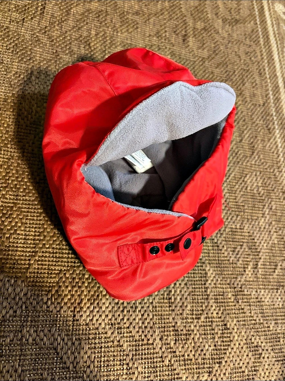 7 A.M. Enfant Classic Chapka Red & Gray Hat Baby 1 to 2T Like New